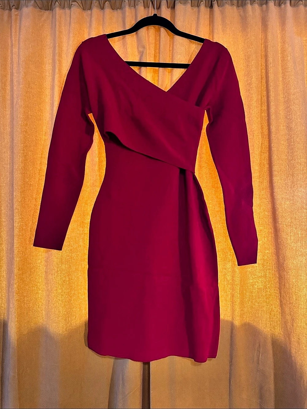 Diane von Furstenberg Noah Crossover Shoulder Mini Dress Red Small